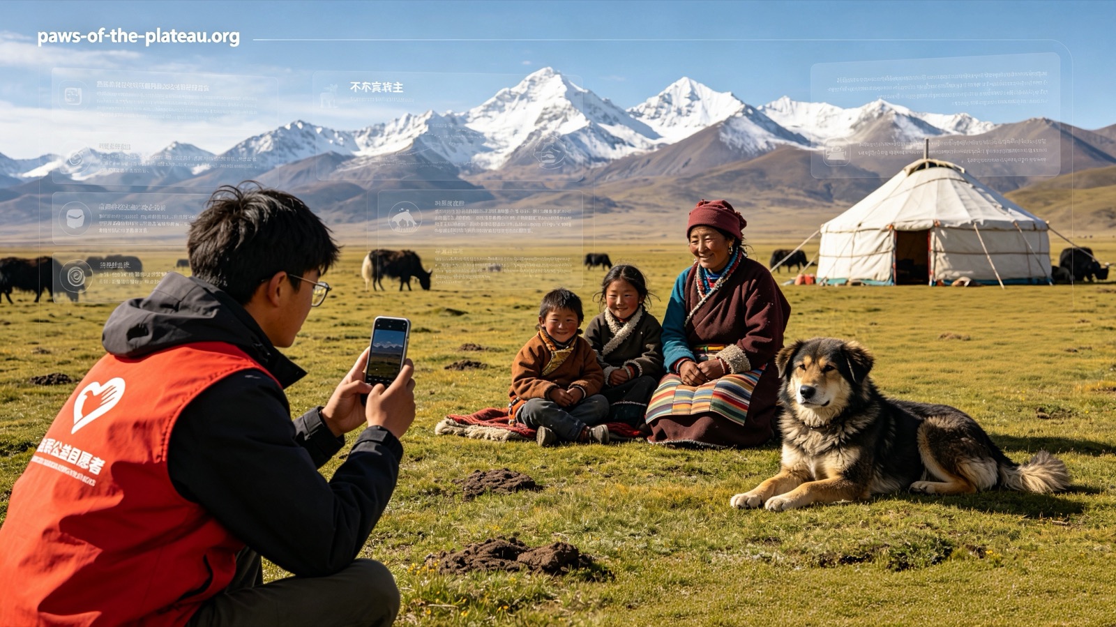 志愿者在牧区记录 Volunteers documenting in pastoral areas